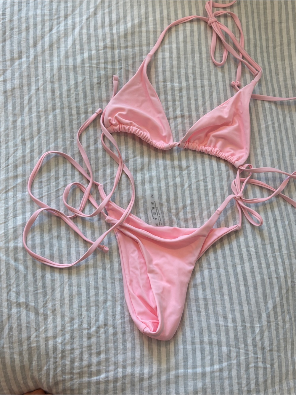 Double lined pink bikini set